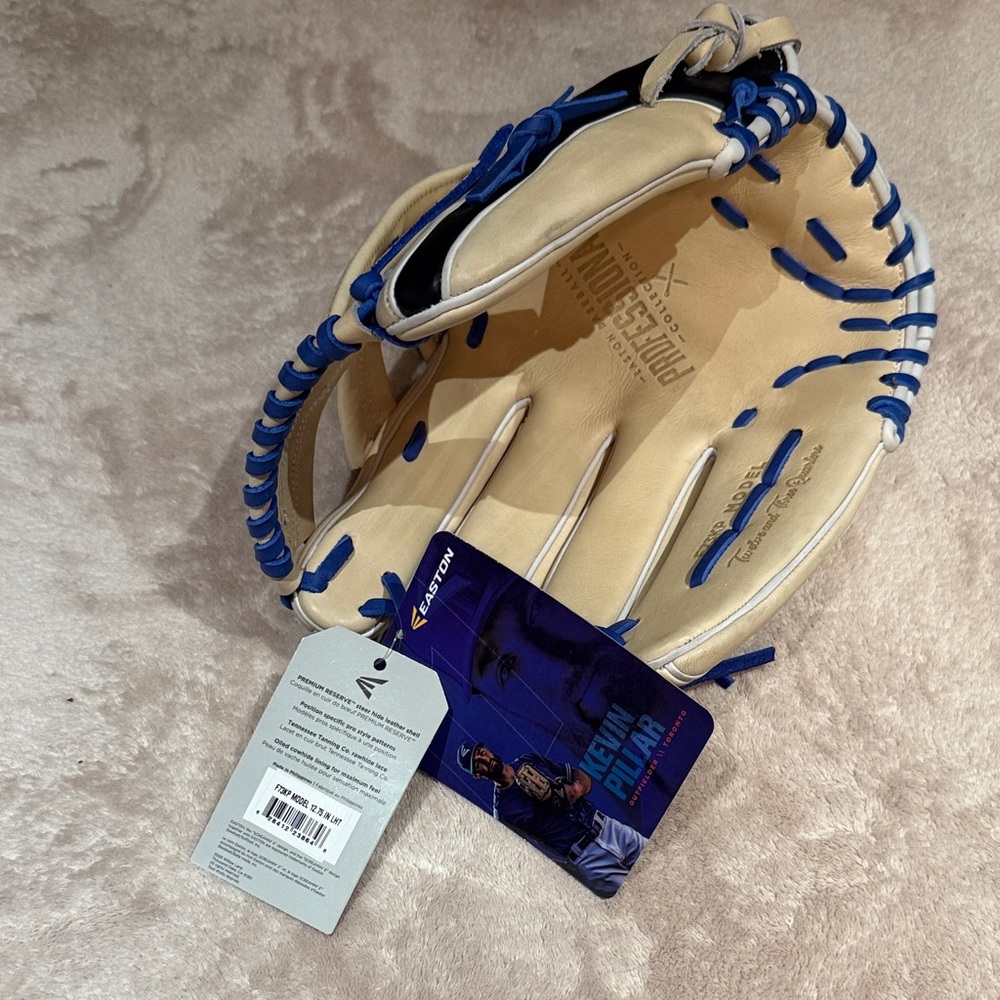 Easton Cream and Blue Baseball Glove